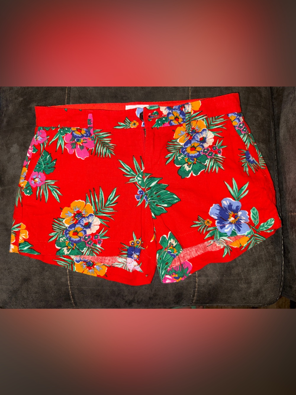 Old Navy Red Floral Women's Casual Summer Shorts